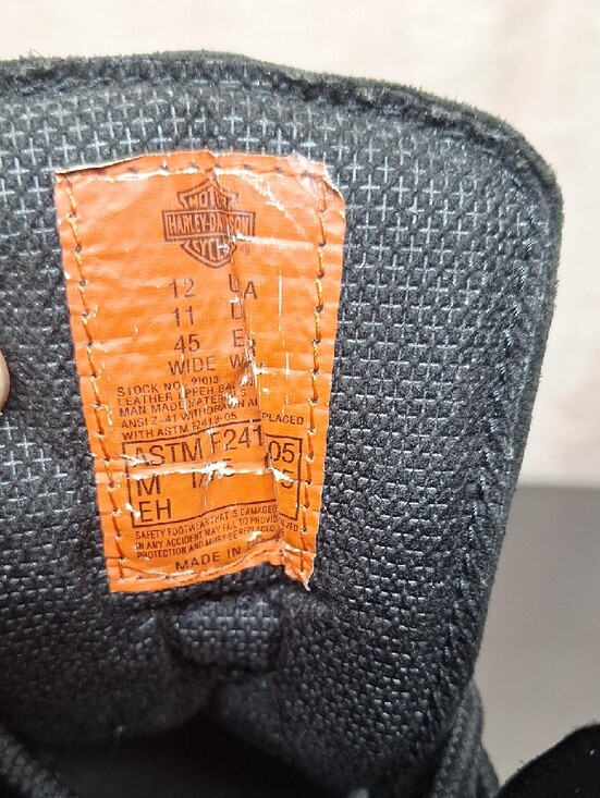 Harley-Davidson Black Leather Lace-Up Boots with Orange Logo Patch main image 15